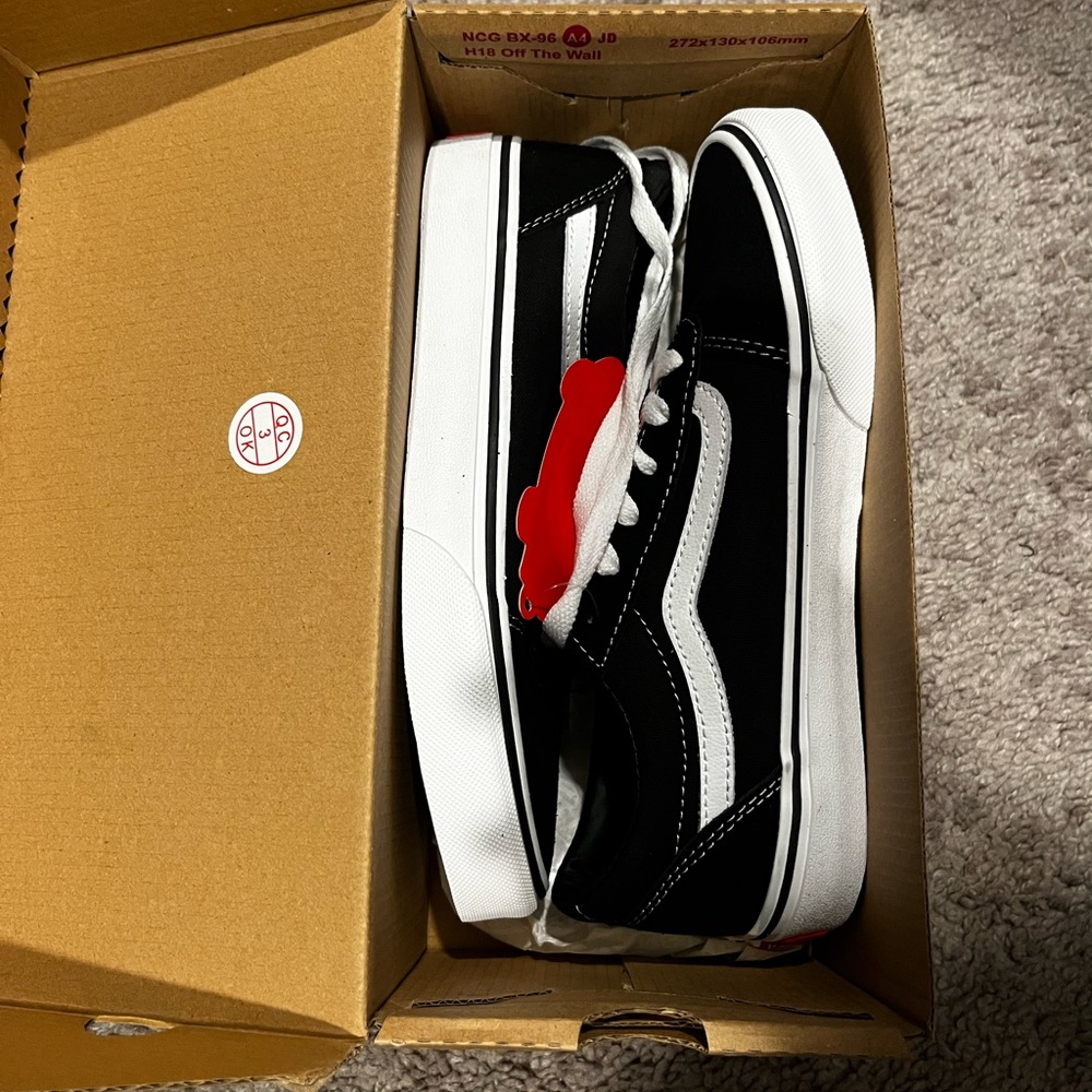 Vans Sk8 Hi (Low) Black and White Canvas Sneakers